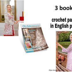 3 book crochet pattern - crochet ebook - crochet flower pfttern - irish crochet pattern - dress crochet pattern