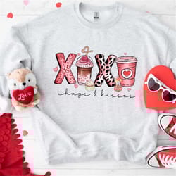 valentine's day xoxo hugs and kisses sweatshirt valentine's day latte shirt valentine's day shirt coffee shirt love