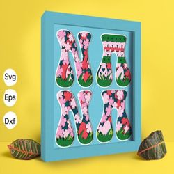 flower nana papercut light box