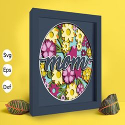flower mom papercut light box