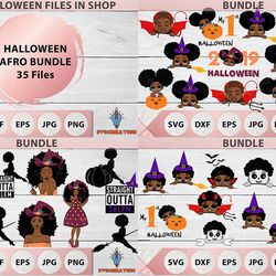 halloween afro bundle, halloween bundle svg, afro with pumpkin, halloween svg, pumpkin svg, halloween dress designs