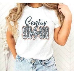 leopard print senior mom shirt,senior graduation ceremony shirt,mom matching,gift shirt for mom,graduation,women's shirt