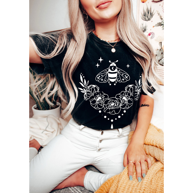 Comfort Colors® Shirt, Celestial Bee Shirt, Flowers Shirt, Bee Botanical Shirt, Celestial Shirt, Mystical Shirt, Nature Tee, Bee Lover Gifts - 3.jpg