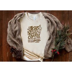 with jesus in her heart and coffee in her hand she is unstoppable, christmas sweatshirt, , christmas shirt