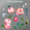 Illustration set pink roses flowers painted in oil with large strokes, Floral Clipart PNG and patterns2.jpg