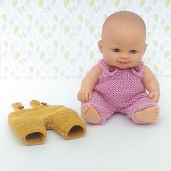 Pattern knitting 8 inch Berenguer Baby Doll Romper Pattern for 8" doll wardrobe for doll Miniland 22 cm doll clothes