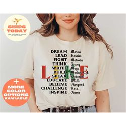 dream like martin shirt, black history t-shirt, lead like harriet tee, martin luther king tee, unisex black history shir