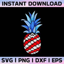 hawaiian pineapple american flag svg, pineapple 4th of july svg, pineapple american flag svg, patriotic day svg, fourth