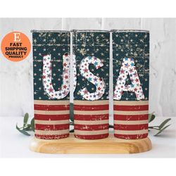 Retro American Style 20oz Stainless Steel Tumbler, Vintage USA 20oz Stainless Steel Tumbler, Patriotic USA Vintage Stain