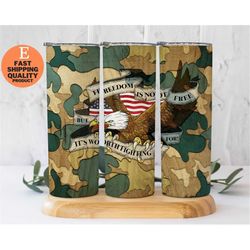 freedom is not free eagle tumbler - support our troops with every sip!, proud to be american' eagle tumbler, trendy and