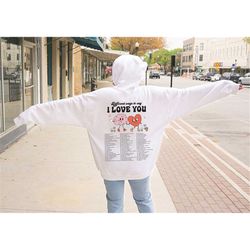 different ways say hoodie, aesthetic hoodie, love you hoodie, beach hoodie, positivity hoodie
