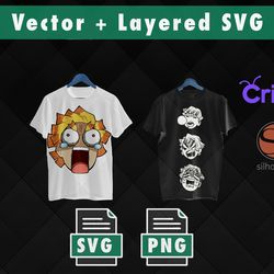 anime demon slayer svg , fichiers vectoriels anime, anime png , zenitsu svg