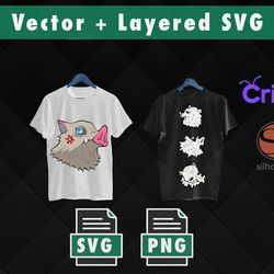 anime demon slayer svg , fichiers vectoriels anime, anime png , inuski svg