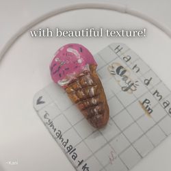 Icecream clay pin, adorable clay pin, with beautiful texture, buy now!