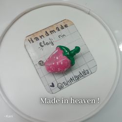 Strawberry | Handmade Polymer Clay Pin