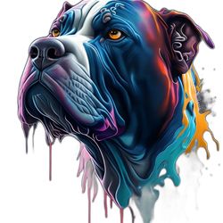 futuristic dog head - vibrant colors - digital art