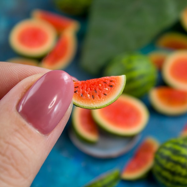Mini Watermleon TUTORIAL Miniature Watermelon with polymer clay | Miniature | Inspire ...