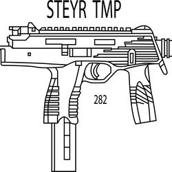 steyr tmpmachine gun.vector file for laser engraving, cnc router, cutting, engraving, cricut, vinyl cutting file