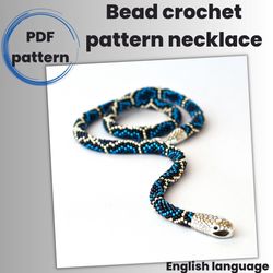 Necklace pattern, Snake necklace patterns, Pdf pattern necklace, PDF pattern rope necklace, Seed bead pattern necklaces
