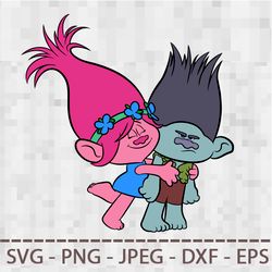 poppy trolls branch poppy svg png jpeg digital cut vector files for silhouette studio cricut design