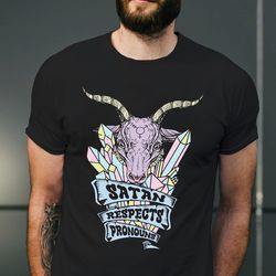 satan respects pronouns shirt, satan t-shirt, lgbtq gift, lgbt pride month shirt, satan lgbt shirt, protect lgbt shirt l