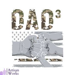 personalized dad raised fist bump camo american dad svg