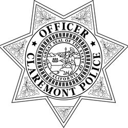 claremont police officer badge svg 7 pointed star vector file for laser engraving, cnc router, digital cutting machine f