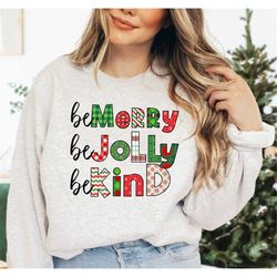 teacher christmas sweatshirt, christmas crewneck teacher sweater, be kind shirt, teacher holiday shirts, christmas shirt