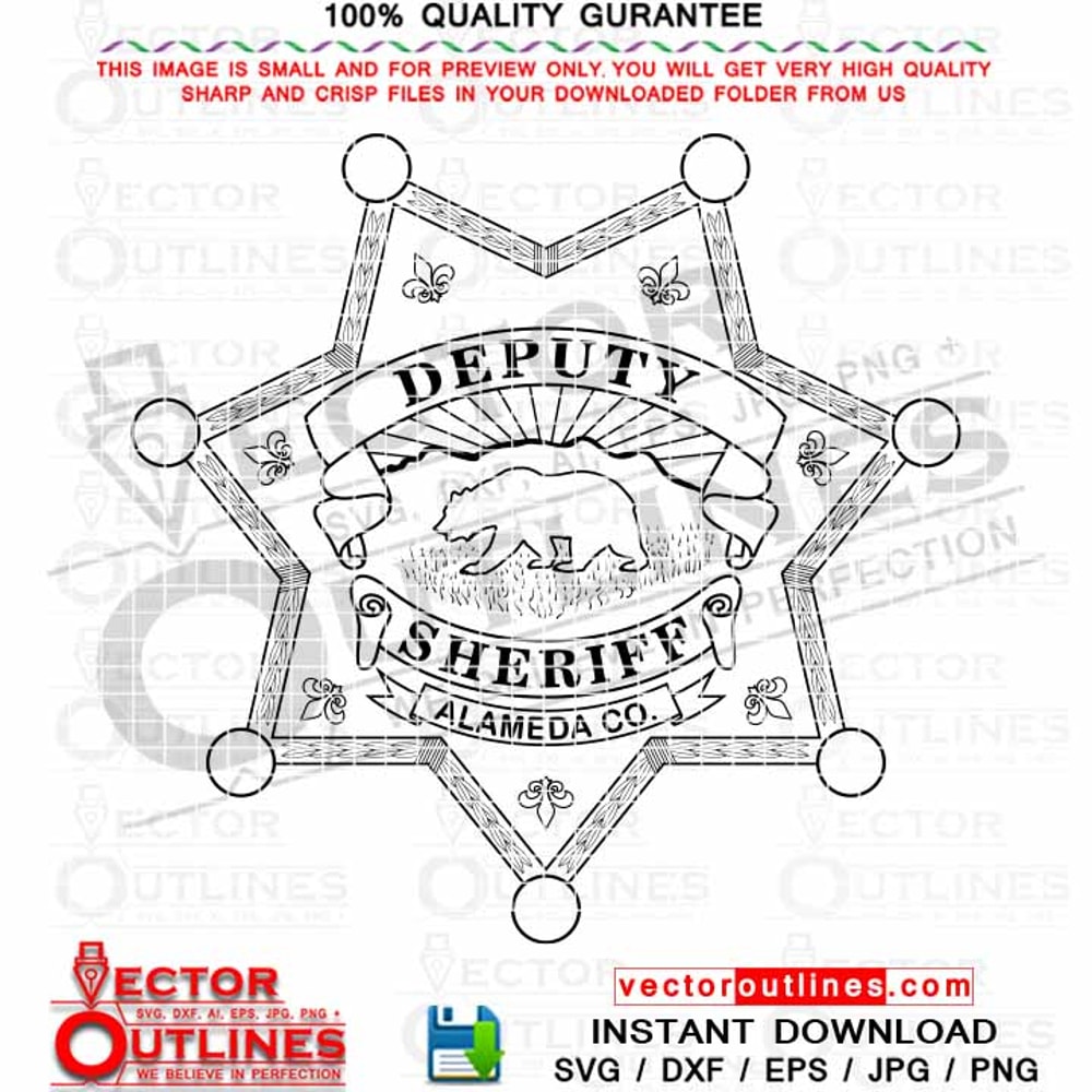 Deputy Sheriff Badge Alameda County SVG Vector CNC laser cutfile v3.jpg