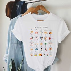 coping skills alphabet mental health awareness shirt, mental health, self care gift, mental health matters, self love, m