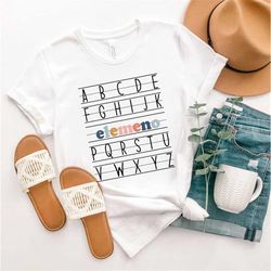 back to school abc elemeno shirt, kindergarten teacher shirt, teacher shirt, alphabet shirt, preschool teacher shirt,