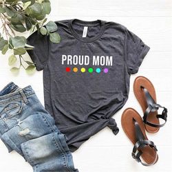 proud mom gay pride shirt, support lgbtq shirt, rainbow dots shirt, lgbt mom shirt, gay lesbian mom dad shirt