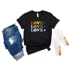 love is love shirt, lgbtq pride shirt, equality shirt, pride ally shirt, lesbian gay transgender women men unisex t-shir