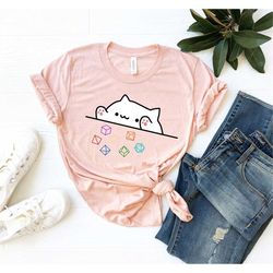 cat throwing rainbow dice t-shirt, tabletop games, role playing, tabletop rpg, rpg tee