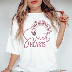 teaching sweethearts teacher valentine shirt, teacher valentines gift, leopard print pink boho rainbow valentines day ou