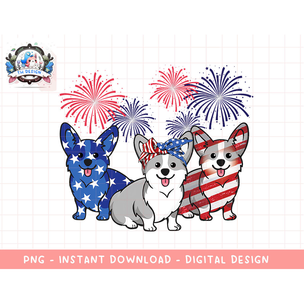 4th Of July American Flag Corgi Patriotic Dog Mens Womens T-Shirt copy.jpg