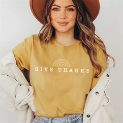 boho thanksgiving t-shirt, thankful grateful blessed shirt, give thanks shirt, thanksgiving shirts women, rainbow shirt