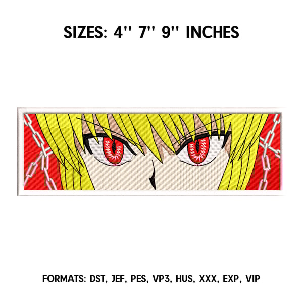 Kurapika eyes Embroidery Design File, Hunter x Hunter Anime - Inspire ...