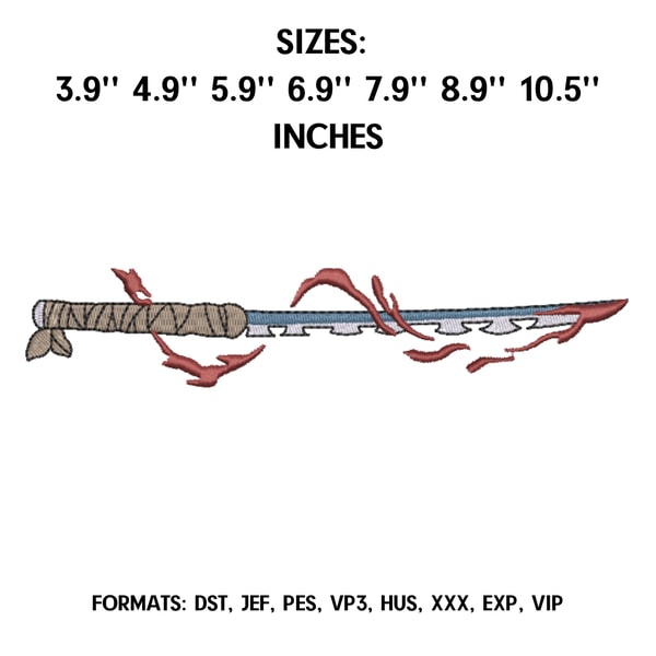 Inosuke Sword Embroidery Design File, Kimetsu no yaiba Anime | Inspire ...