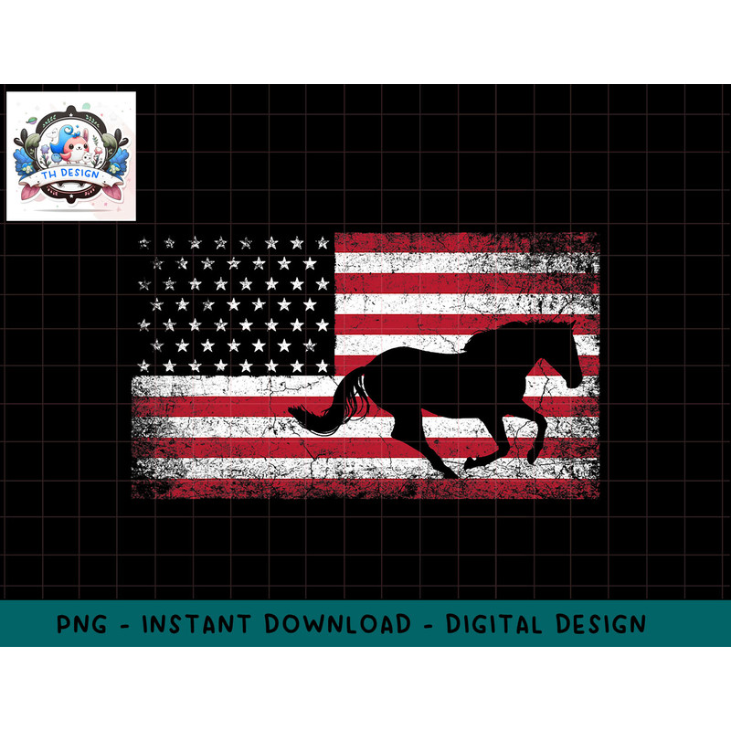 American Flag 4th of July Horse Patriotic Vintage Men Women T-Shirt copy.jpg