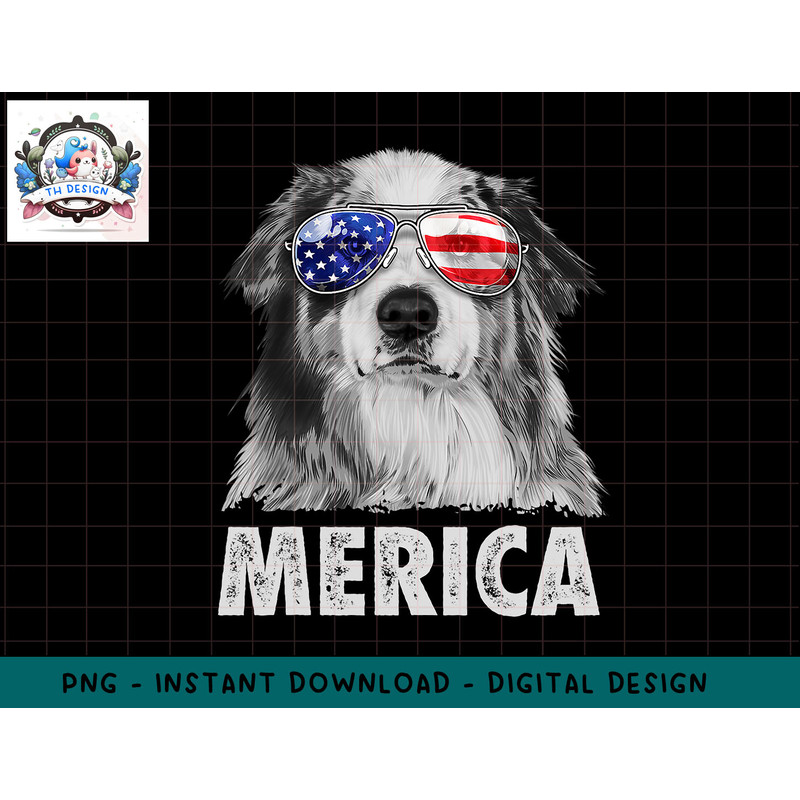 Aussie Australian Shepherd 4th of July Merica American Flag T-Shirt copy.jpg