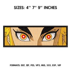rengoku eyes embroidery design file, kimetsu no yaiba anime, machine embroidery design, demon slayer embroidery