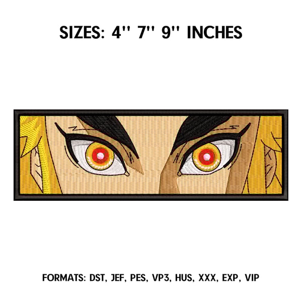 Rengoku eyes Embroidery Design File, Kimetsu no yaiba Anime, | Inspire ...