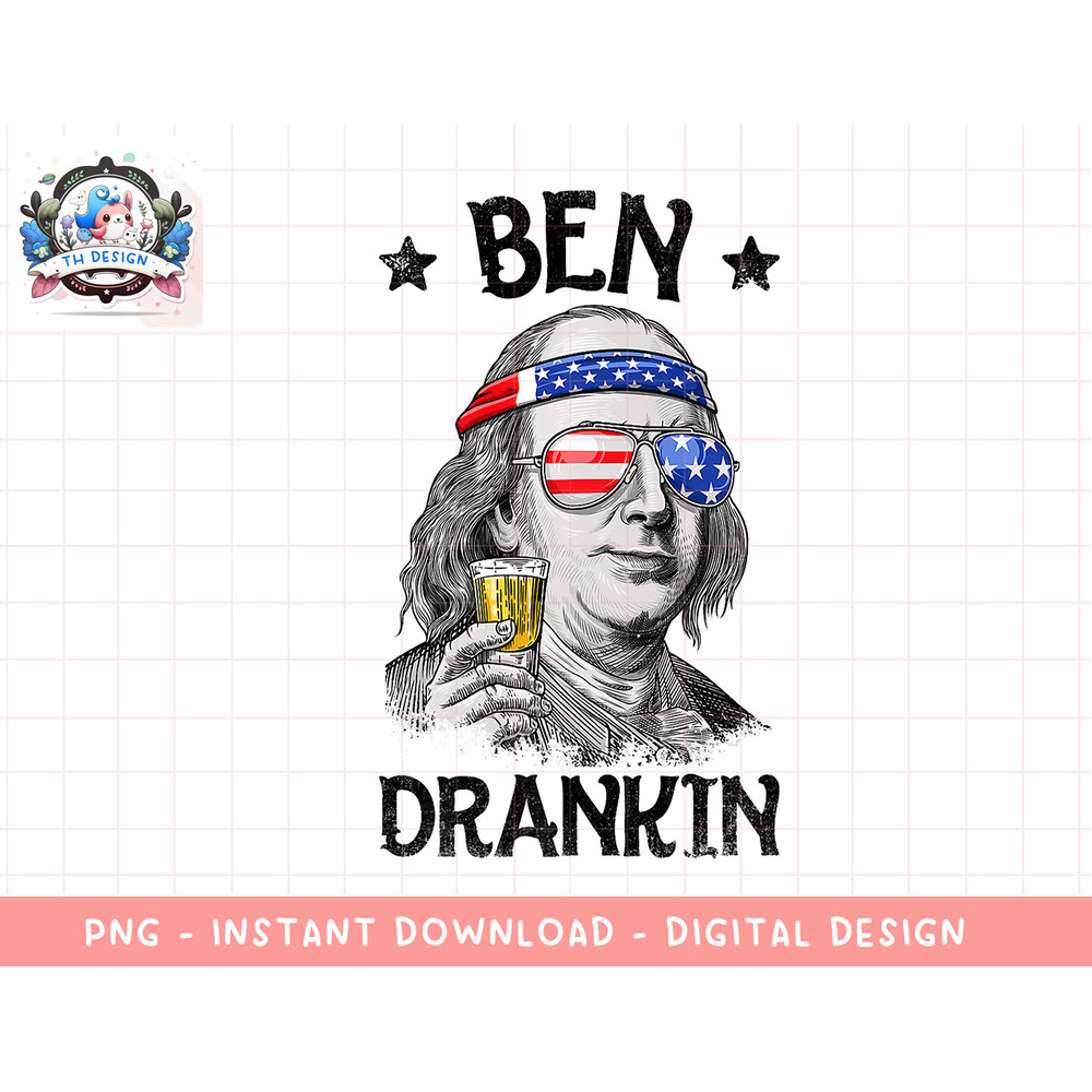 Ben Drankin 4th of July Benjamin Franklin Men Women USA Flag Premium T-Shirt copy.jpg