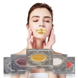 premium quality moisturizing collagen crystal lip mask - anti-ageing (gold-lip mask)(us customers)