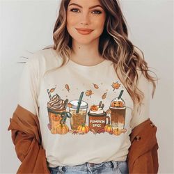 pumpkin spice shirt, fall pumpkin shirt, fall shirts for women, women fall tees, fall season shirts, cute pumpkin shirt,