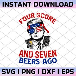 4th of july png, four score and seven beers ago, independence day, celebrate america, beer lover, digital download png