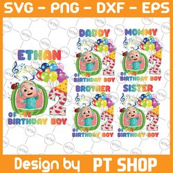 cocomelon personalized name and ages birthday png, cocomelon brithday balloon png,cocomelon family birthday png, waterme
