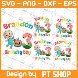 cocomelon personalized name and ages birthday png, cocomelon brithday png,cocomelon family birthday png, watermelon birt