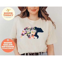 mama bear shirt, mama bear tshirts, mama bear tees, bear shirts for mom, womens mama bear shirts, floral mama bear shirt
